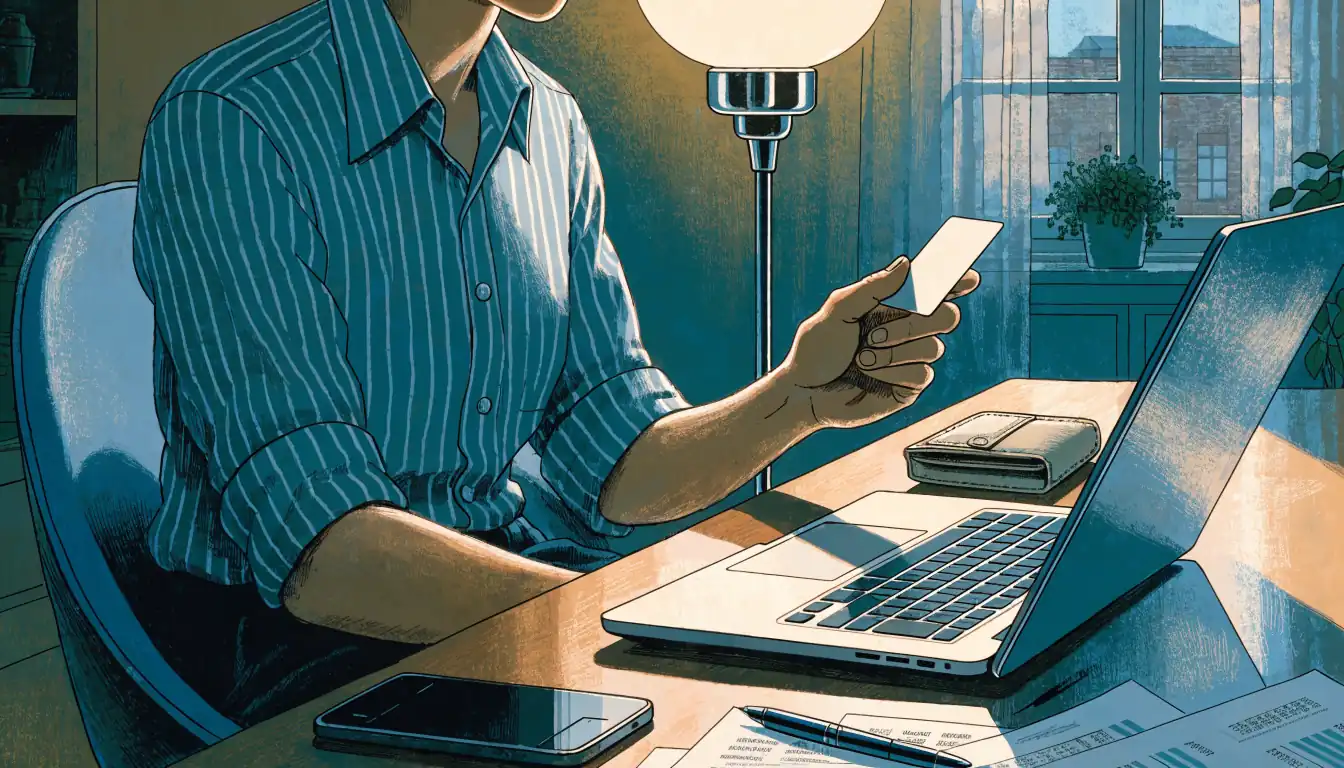 Adult making a secure online casino payment at a UK home desk