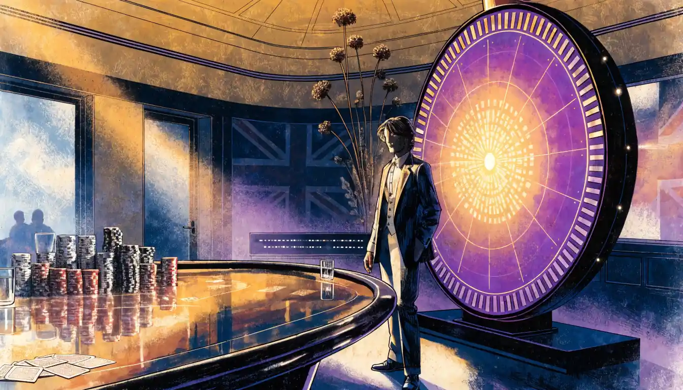Live casino studio with a Dream Catcher wheel and chips on a table